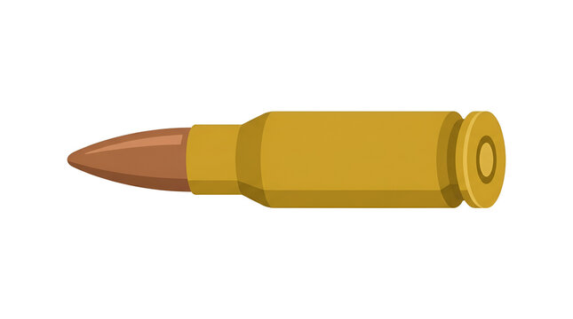 Single rifle bullet vector graphic on white background