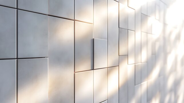 Modern white wall with sunlight shadows. Abstract architectural background.