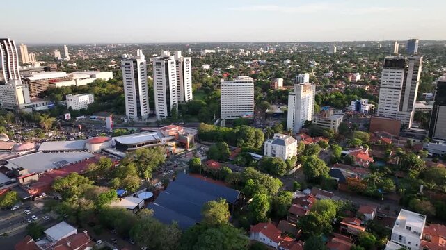 Cinematic aerial drone footage of Asunci&oacute;n, Paraguay. The full scale and beauty of the location is revealed from this bird's eye perspective.