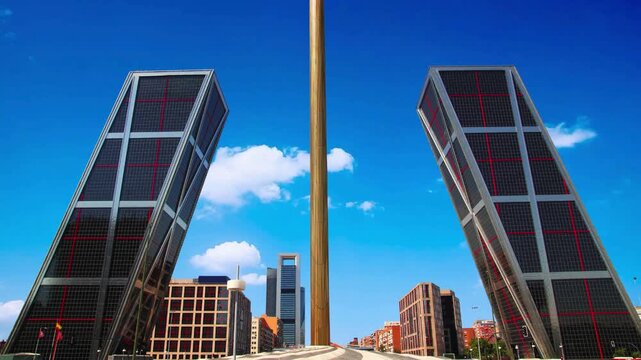 Modern Glass Office Skyscrapers in Downtown Chicago with Urban City Skyline, Contemporary Architecture, Business Towers, Steel Structures and Reflections Under Blue SkyModern Glass Office Skyscrapers 