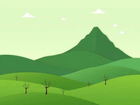 Peaceful green hillscape