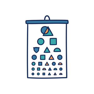 Eye chart with geometric shapes for vision test