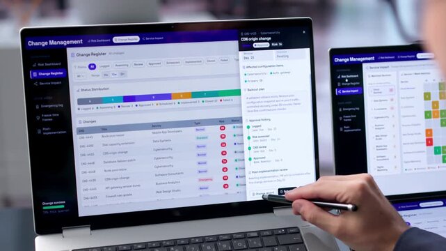 IT Manager Reviews Risk Assessment Scores