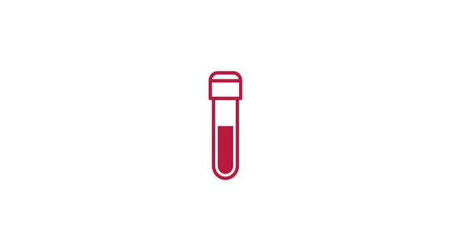 Blood Sample Test Tube Line Icon