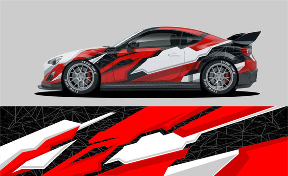 Car wrap decal livery design vector graphic abstract line background