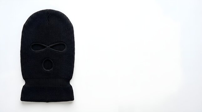 Black ski mask isolated on a white background.
