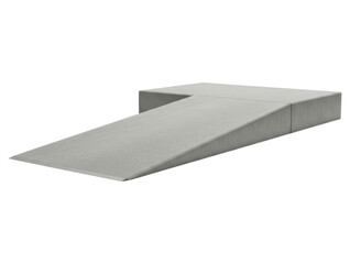Obraz premium Modern grey concrete park ramp obstacle element on a transparent backdrop