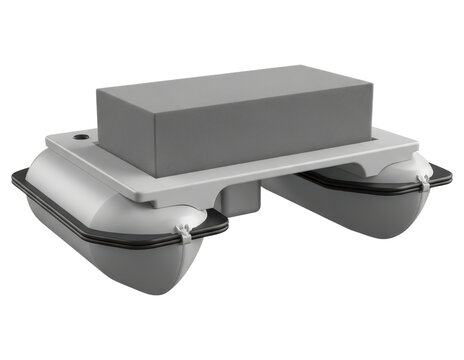 Industrial inflatable pontoon float platform isolated on a transparent background