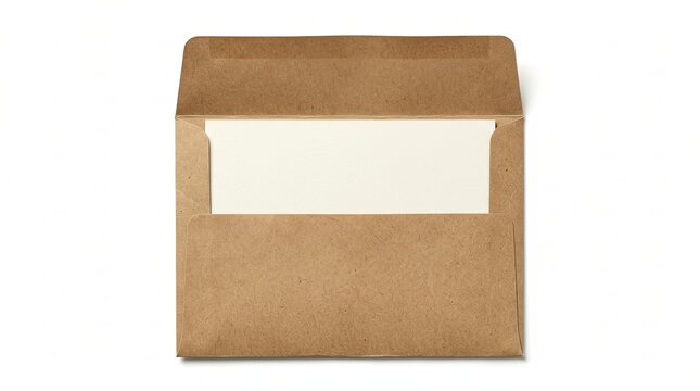 Brown kraft paper envelope with rectangular white address window