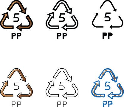 pp recycling plastic product color icon vector. pp variety recycling plastic product sign. isolated symbol