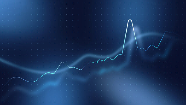 Stock exchange trading chart shows trends and price movements over time