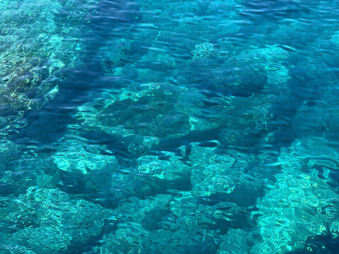 Sea azure blue clear water surface 