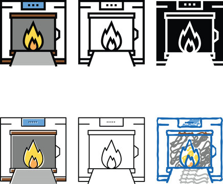 crematorium equipment color mix icon vector. crematorium equipment sign. isolated symbol