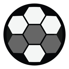 Fototapeta premium Soccer ball with white and black pentagons and hexagons pattern icon