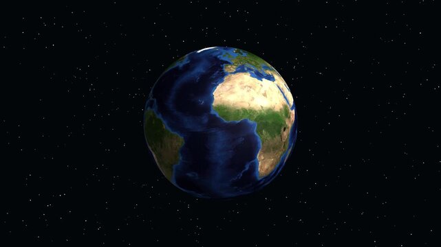 3D Animation Zooming into Bejaia Algeria on Planet Earth from Space