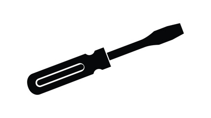 Fototapeta premium Screwdriver vector silhouette tool for industrial manual