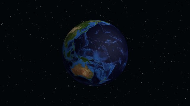 Satellite Zoom Animation Transitioning from Outer Space to N'Djamena Chad