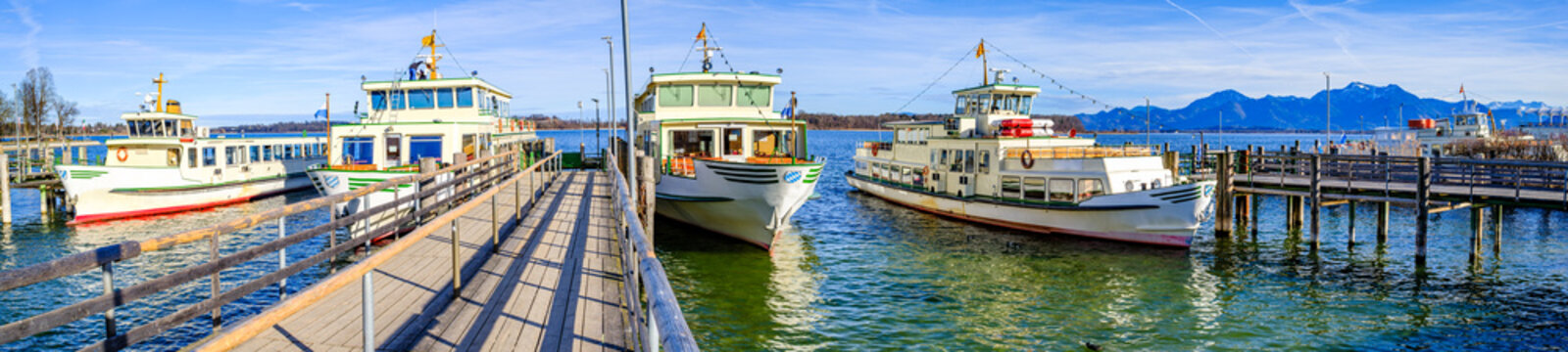 typical passenger ship - prien am chiemsee lake