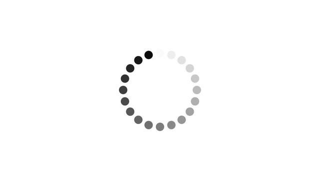 Loading animation circle progress bar indicates waiting or buffering icon on white background simple design dynamic motion.