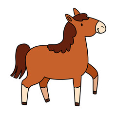 Fototapeta premium Cute Brown Horse Illustration