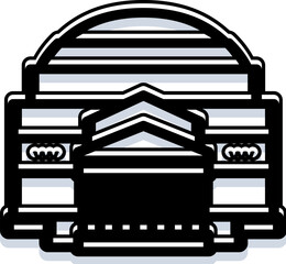Obraz premium Government institution building with a classical architectural style featuring a prominent dome and columns, symbolizing law, justice, education, and public service