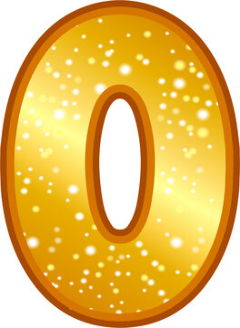Glitter Gold Zero 0 Sticker