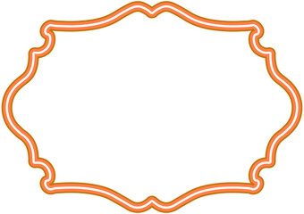 Fototapeta premium Orange Neon Ornate Rectangle Label Frame