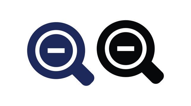 Zoom icon vector minus symbol magnifying glass interface