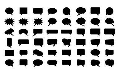 Fototapeta premium Collection of various speech bubbles and thought clouds for comics and cartoons