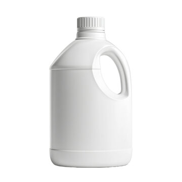 White plastic gallon bottle container isolated on transparent background. PNG. Generated AI