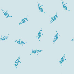 Fototapeta premium horned sungem bird exotic vector glyph seamless pattern horned sungem bird exotic sign illustration