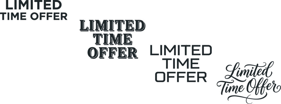 Limited time offer typography bundle set featuring retro bold fonts sleek modern layouts and elegant script lettering vectors