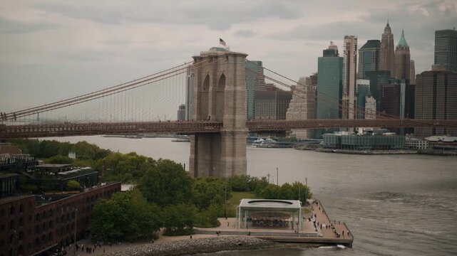 Brooklyn bridge dumbo medium shot