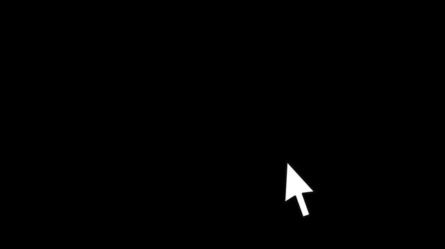 Mouse Click, animation of a computer pointer with a click on transparnet background. Full HD. 4K