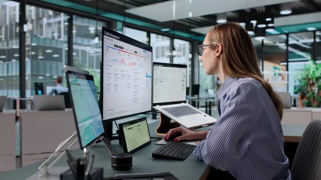 Quality Manager Reviews Corrective Actions On Laptop