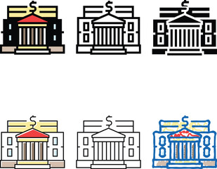 Obraz premium business bank building color icon vector. business bank building sign. multistyle isolated symbol