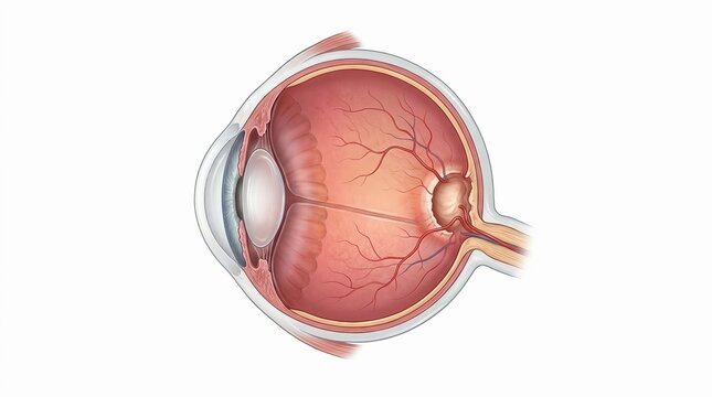 Cross section of a healthy human eye anatomy