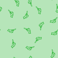 Fototapeta premium darnauds barbet bird exotic vector line seamless pattern darnauds barbet bird exotic sign illustration