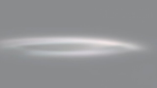 A soft, glowing horizontal ring of white light centered against a solid, muted gray background, with a smooth gradient