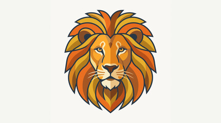 Majestic lion head illustration with vibrant mane and regal expression © tisu
