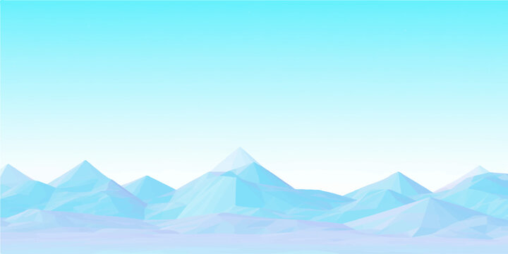 Abstract low poly blue mountain landscape with mountains landscape minimalist geometric abstract background