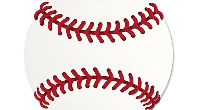 Baseball stitches vector on white ball background