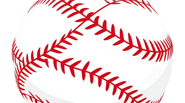 Red baseball stitches vector illustration on white background