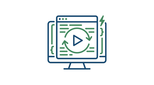 Computer Software Automation and Continuous Integration Icon