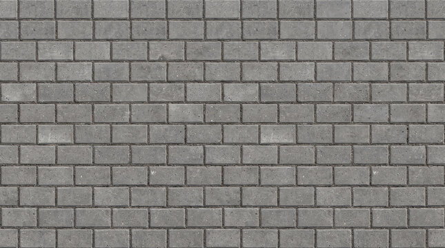 Grey Interlocking Brick Pavement Seamless Sidewalk Surface Texture