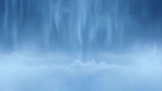 Luxury blue light overlay background vapor mist cloud dreamy ethereal texture with serene abstract waterfall cascade motion and gentle flowing spray for tranquil spa meditation fantasy scene design