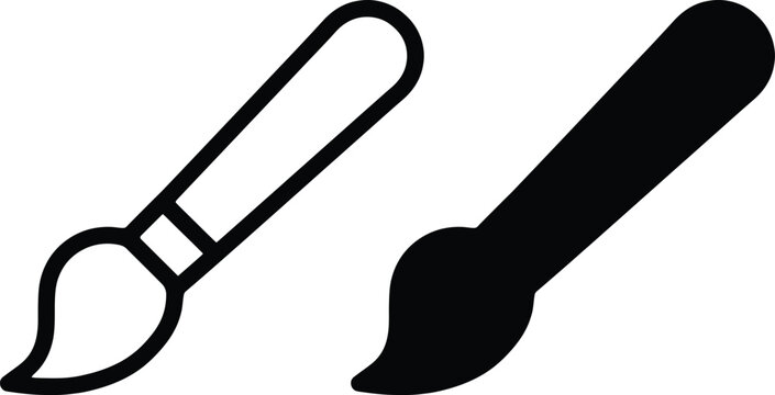 Vector paintbrush icon set graphic design elements for artists illustrators and digital art projects