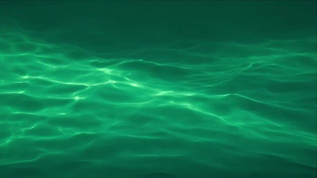 Dark teal background emerald caustic abstract water fluid texture reflective surface soft wave pattern glowing light underwater mood modern backdrop luxury water light overlay texture creates calm