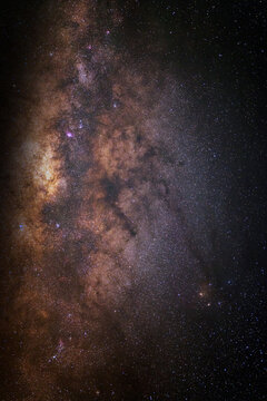 Night sky space background, Starry universe in dark sky, Milky way galaxy with stardust field in deep universe