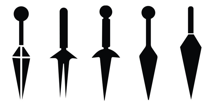 Transparent PNG available
Kunai Ninja Knife Icon Vector &ndash; Minimalist Shuriken Weapon Symbol for Martial Arts, Stealth, Gaming Clans and Security Logo Design 